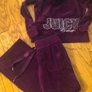 Juicy Couture Tracksuit Pant & Logo Bling Hoodie